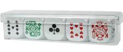 Poker Dice, set of 5, plastic case