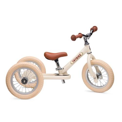 Cream Vintage Trybike, Cream Tyres and Chrome (3 wheel)
