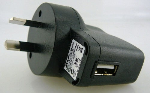 USB to 240v adaptor for powering USB devices like salt lamps and chargers directly from standard wall outlets.