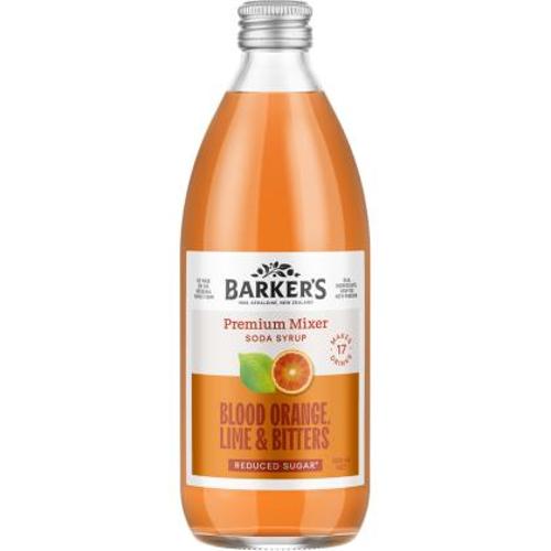 Barkers - Syrup Blood Orange Lime & Bitters Reduced Sugar - 500ML