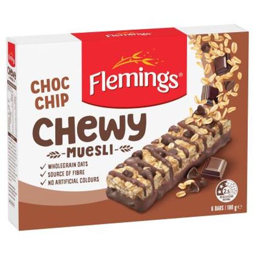 Flemings - Muesli Bar Chewy Chocolate Chip - 6PC