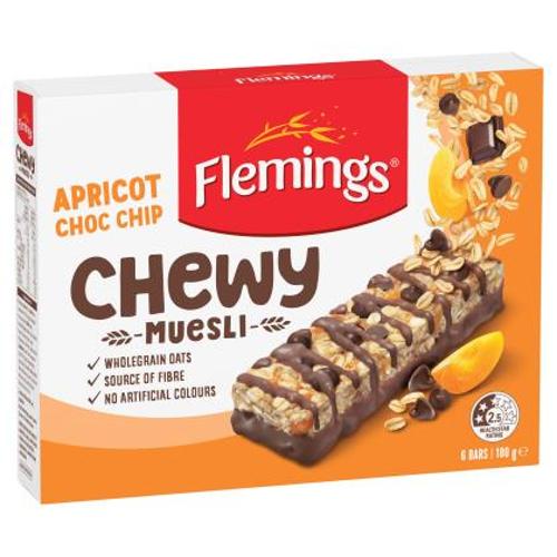 Flemings - Muesli Bar Chewy Apricot Chocolate Chip - 6PC