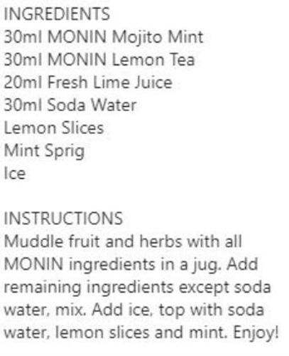 Monin - Syrup Mint Mojito - 700ML