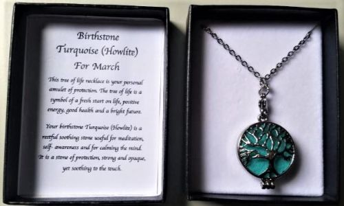 Birthstone Necklace - Turquoise March (70cm)