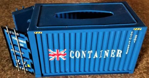 Shipping Container Tissue Box (Blue)