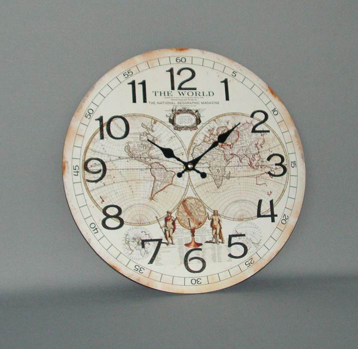 Elegant 34cm white wooden wall clock with vintage design, perfect for modern and classic interiors.