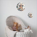 Canvas circle featuring a patchwork angel design, measuring 150mm, perfect for whimsical wall decor and easy display.