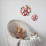 Large canvas art featuring a patchwork bear design, perfect for children's rooms or playful decor.