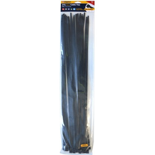 Cargoloc Cable Ties 24" Black 25pce175lbs #32597