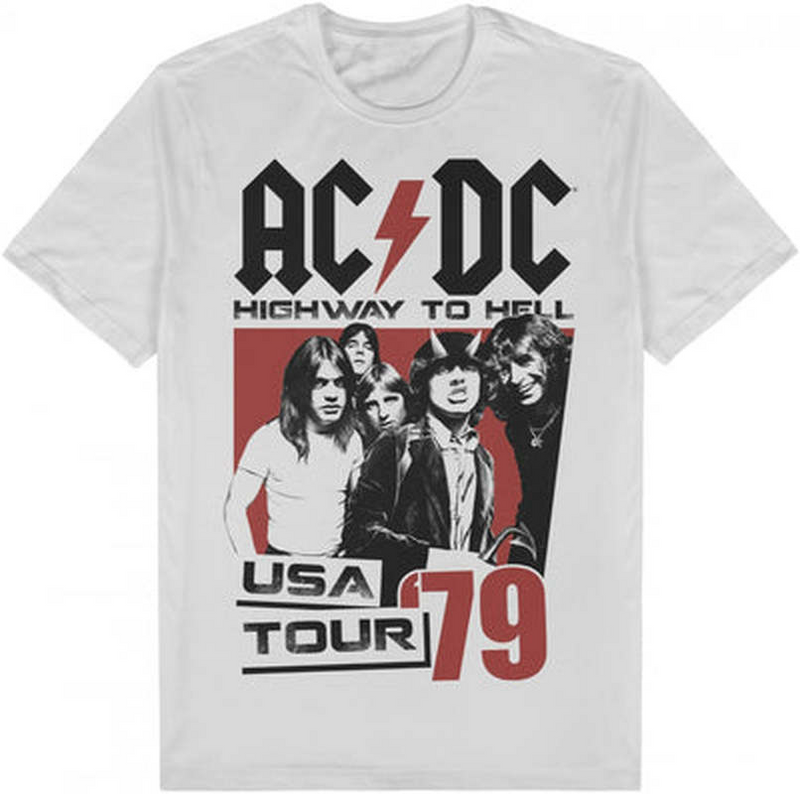 Licensing Essentials Acdc Logo Screen Printed Tee M Highway To Hell