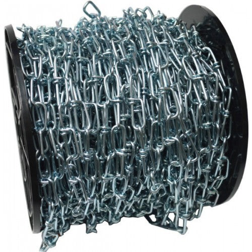 Non-welded lightweight chain for animal tethering and swings, 30m long, supports up to 138kg.