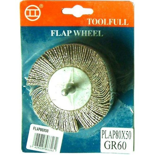 Sanding flap wheel with shank, 25x25mm, ideal for sanding wood, metal, and plastic using drills.