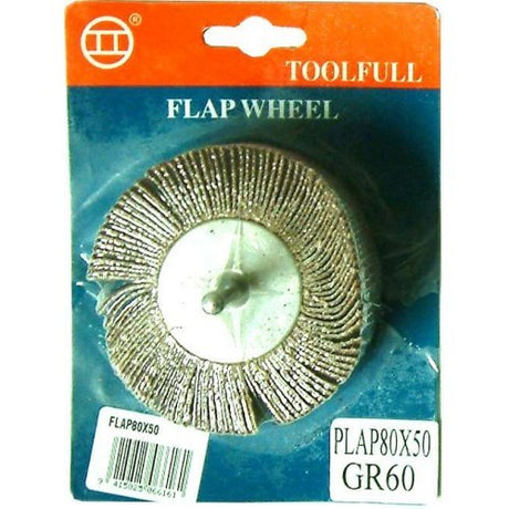 Sanding flap wheel with shank, 25x25mm, ideal for sanding wood, metal, and plastic using drills.