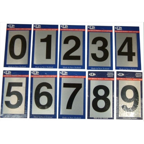 Self-adhesive aluminium number 0 for letterboxes, 75mm, durable, weather-resistant, easy installation, sleek design.