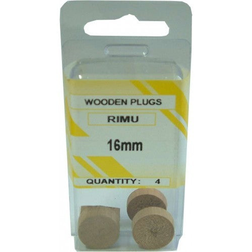 Wooden plug buttons made from premium rimu wood, 9mm, ideal for covering recessed screw holes in furniture and cabinets. Pack of 8.