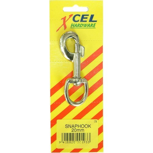 Durable 25mm nickel-plated snaphook with self-closing clasp and swivel eye, ideal for securing ropes and chains.