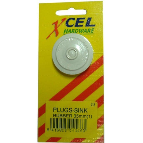 38mm rubber sink plug with stainless steel triangle for secure attachment, ideal for sinks, basins, tubs, and baths.