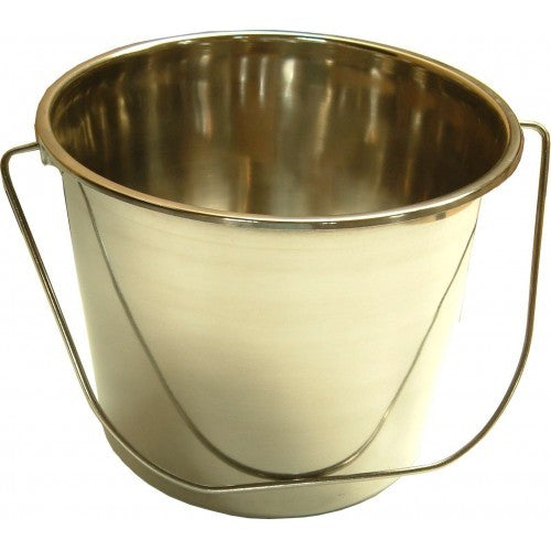 Stainless steel 8-litre bucket, 233mm diameter, ideal for household and commercial use.