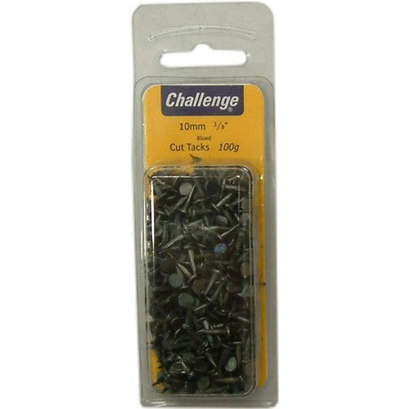 Blued Tacks - "Bayonet" pack with 100g of 20mm fine cut tacks for neat upholstery and crafting applications.