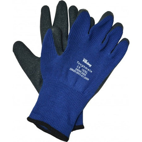 Viking Toughmate gloves in blue, size large, 12 pairs; superior grip and durability for various work tasks.