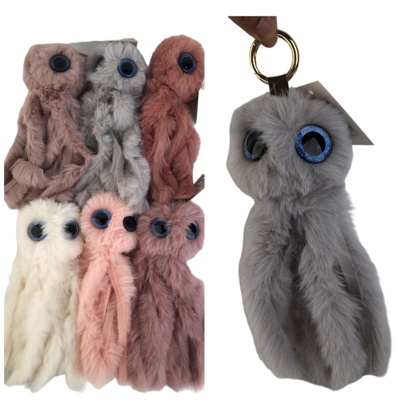 KEY CHAIN - FUR OCTOPUS 23.5CM (Set of 6 Assorted)