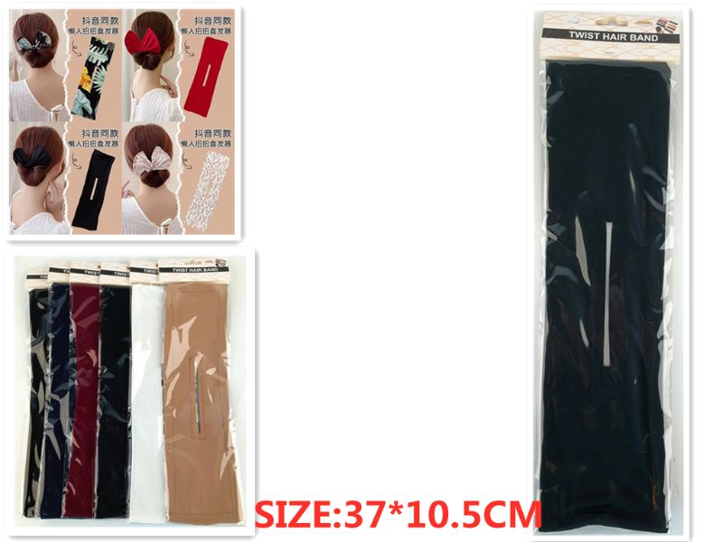 TWIST HAIR BAND - Plain 37 x 10.5CM (Set of 12 Assorted)