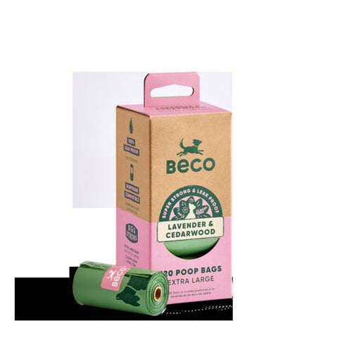 Scented Dog Poop Bags Lavender & Cedarwood – Beco 120 Pack