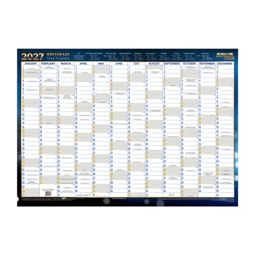Writeraze Wallplanner 500x700mm Laminated 2027