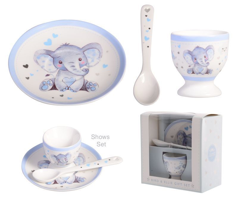 Adorable baby elephant egg cups set for toddlers, perfect for fun breakfast experiences and imaginative play.