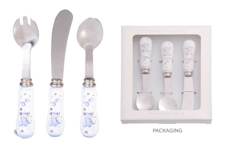 Baby Elephant Cutlery Set for boys featuring cute elephants, BPA-free materials, fork and spoon designed for toddlers.