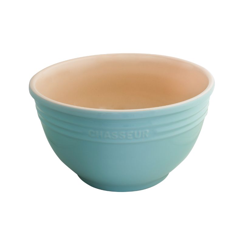 Duck Egg Blue 3.5L mixing bowl, versatile stoneware for marinating, baking, and serving, microwave and dishwasher safe.