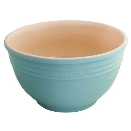 Duck egg blue 7L stoneware mixing bowl, microwave and dishwasher safe, perfect for baking, serving, and marinating.