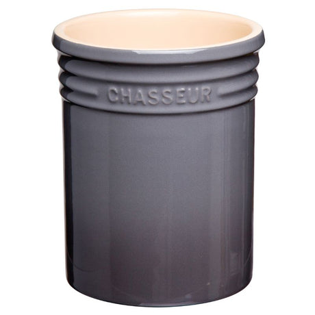 Stylish Chasseur Utensil Jar in Caviar and Grey, 17cm wide, ideal for organizing kitchen tools with elegance.