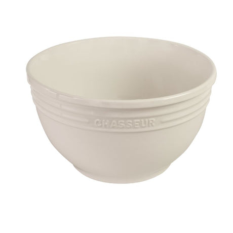 Large antique cream mixing bowl, 7L capacity, ideal for baking and food prep, made from durable non-porous stoneware.