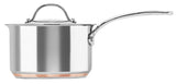 Elegant Chasseur Le Cuivre saucepan (2.6L) with copper core, stainless steel finish, and domed lid, ideal for versatile cooking.