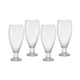 Set of 4 elegant 380ml Bohemia beer glasses, crafted from lead-free crystal with polished rims for smooth sipping.