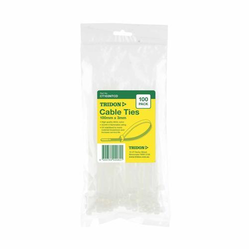 Tridon Cable Ties 100 X 3mm Neutral