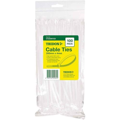 Tridon Cable Ties 200 X 4mm Neutral