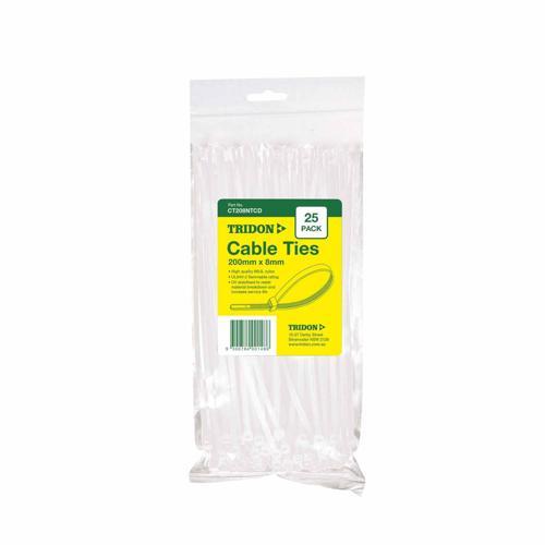 Tridon Cable Ties 200 X 8mm Neutral