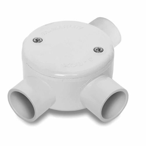 Marley Conduit Junction Box Circular 3 Way 75x35mm 20mm Grey