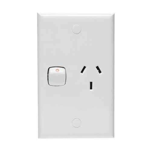 HPM Standard Vertical Single Powerpoint 10 Amp White