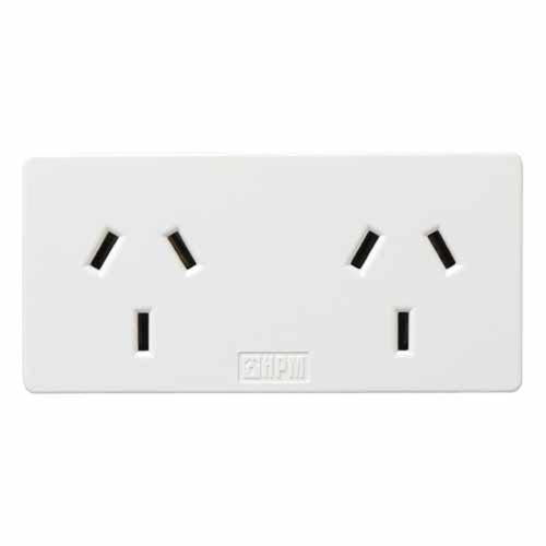 HPM DOUBLE ADAPTOR LEFT 10amp White