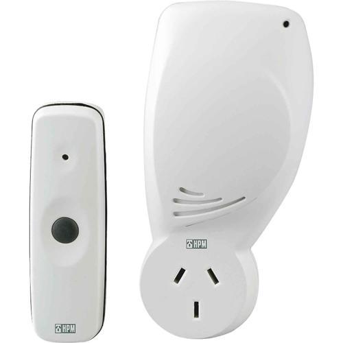 HPM Wireless Plugin Door Chime 70m Range White