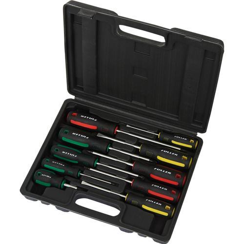 Fuller Pro Screwdriver Set 10 Piece Black Green Red And Yellow