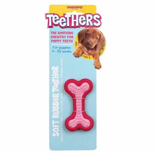 Yours Droolly Teethers Dog Toy Teethers Dog Bone Puppies 4 - 52 Weeks Tan