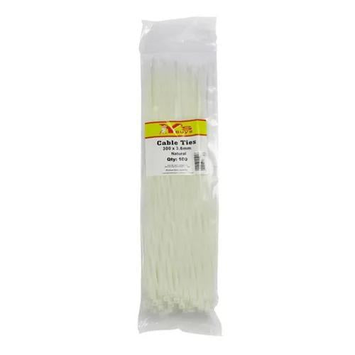 Cable Tie White 3.6mmx200mm 100pk Pack of 100