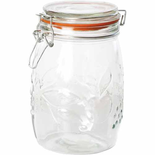 Kates Kitchen Clip Top Preserving Jar 1L Clear
