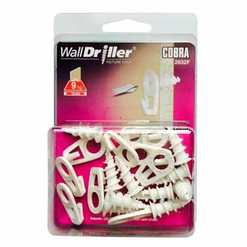 Cobra Small Picture Hooks For Plasterboard 10 Pack White Pack of 10