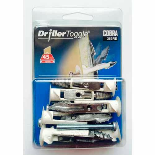 Cobra Self Drilling Toggles For Plasterboard 5mm X 50mm Pack of 6