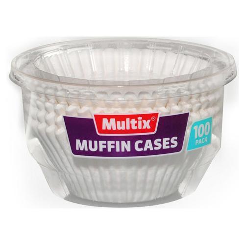 Multix Large Paper Muffin Cases Pack of 100 White